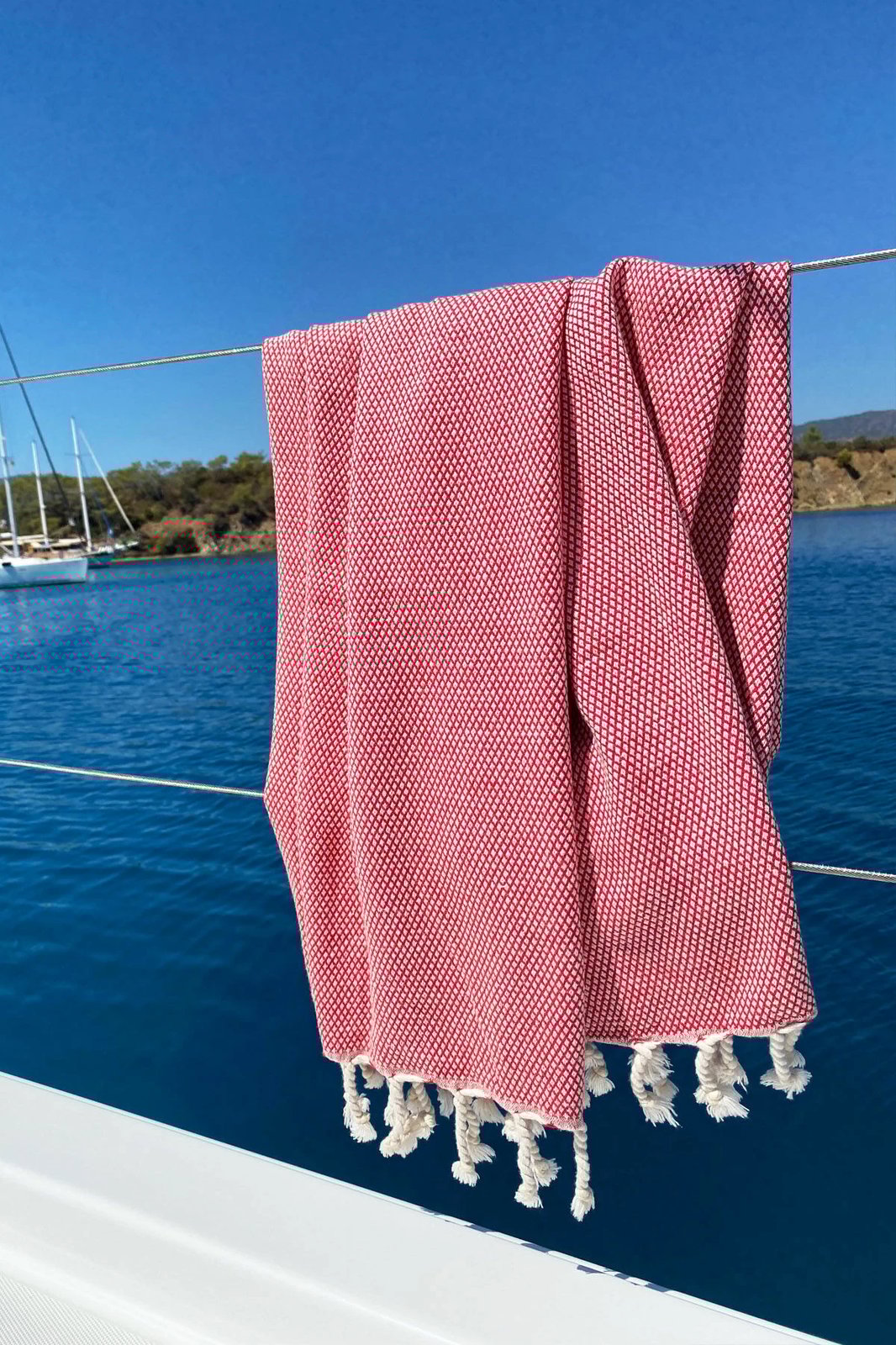 Peshqir plazhi Fouta, ngjyrë e kuqe, Mijolnir, Likya, 95x190cm