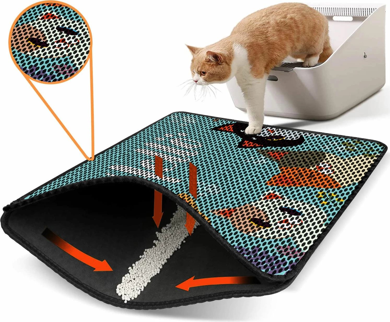 Tapet për rërë mace, shumëngjyrësh, Paws & Whiskers, Nrszn0141, 45x60cm