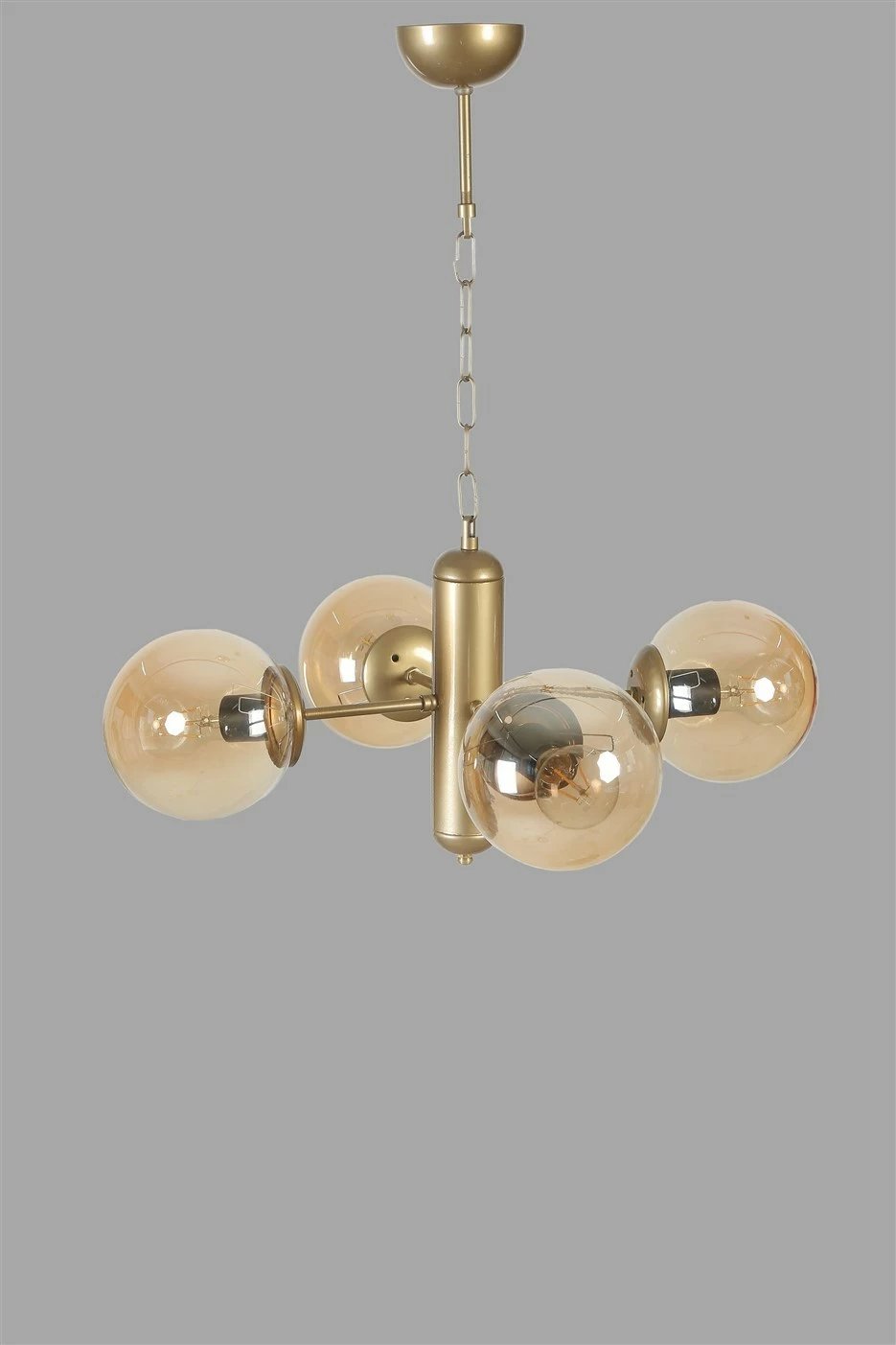 Llambë tavani Opviq Bankok, 4 llampa, ngjyrë qelqi amber dhe ari Llambë tavani Opviq Bankok, 4 llampa, ngjyrë qelqi amber dhe ari