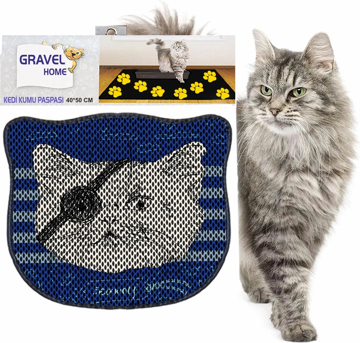 Tapet për rërë mace, shumëngjyrësh, Kdkafa0206