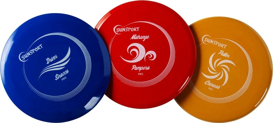 Set disqe për Disc Golf Tactic Sunsport Pro, 3 copë, multingjyrësh