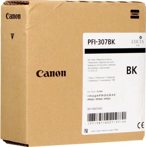 Toner Canon PFI-307BK, 330ml, i zi, për imagePROGRAF