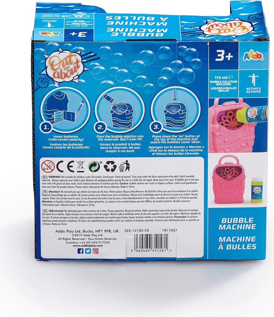 Out and About Bubble Machine - Pink