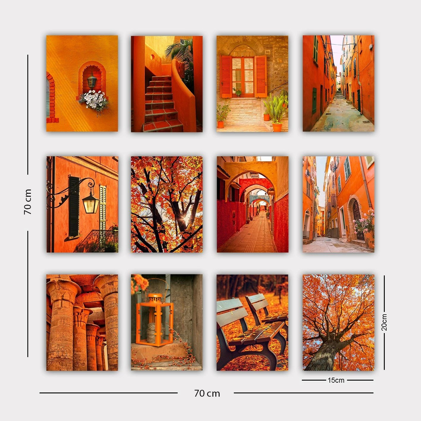 Piktura dekorative MDF (12 copë), shumëngjyrëshe, 12MDF38YS