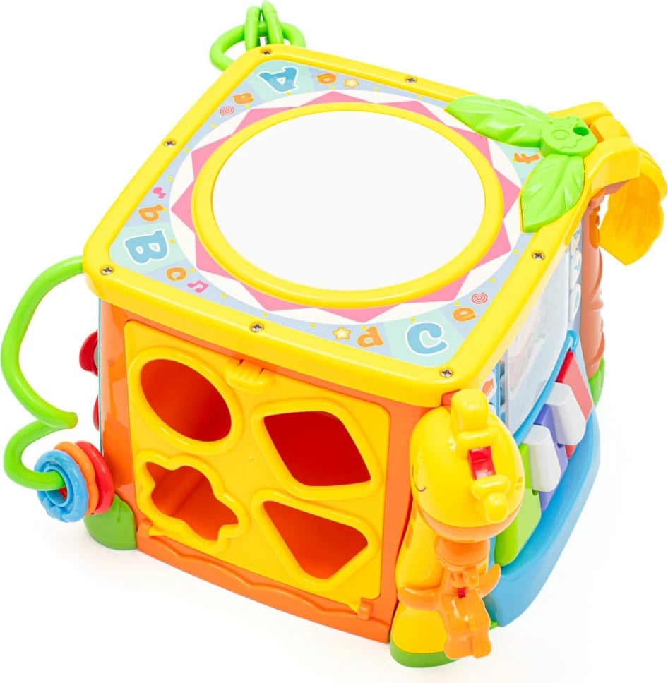 kub edukativ muzikor interaktiv, Baby Mix Interactive Musical Educational Cube, 10m+, 3xAA, multingjyrës