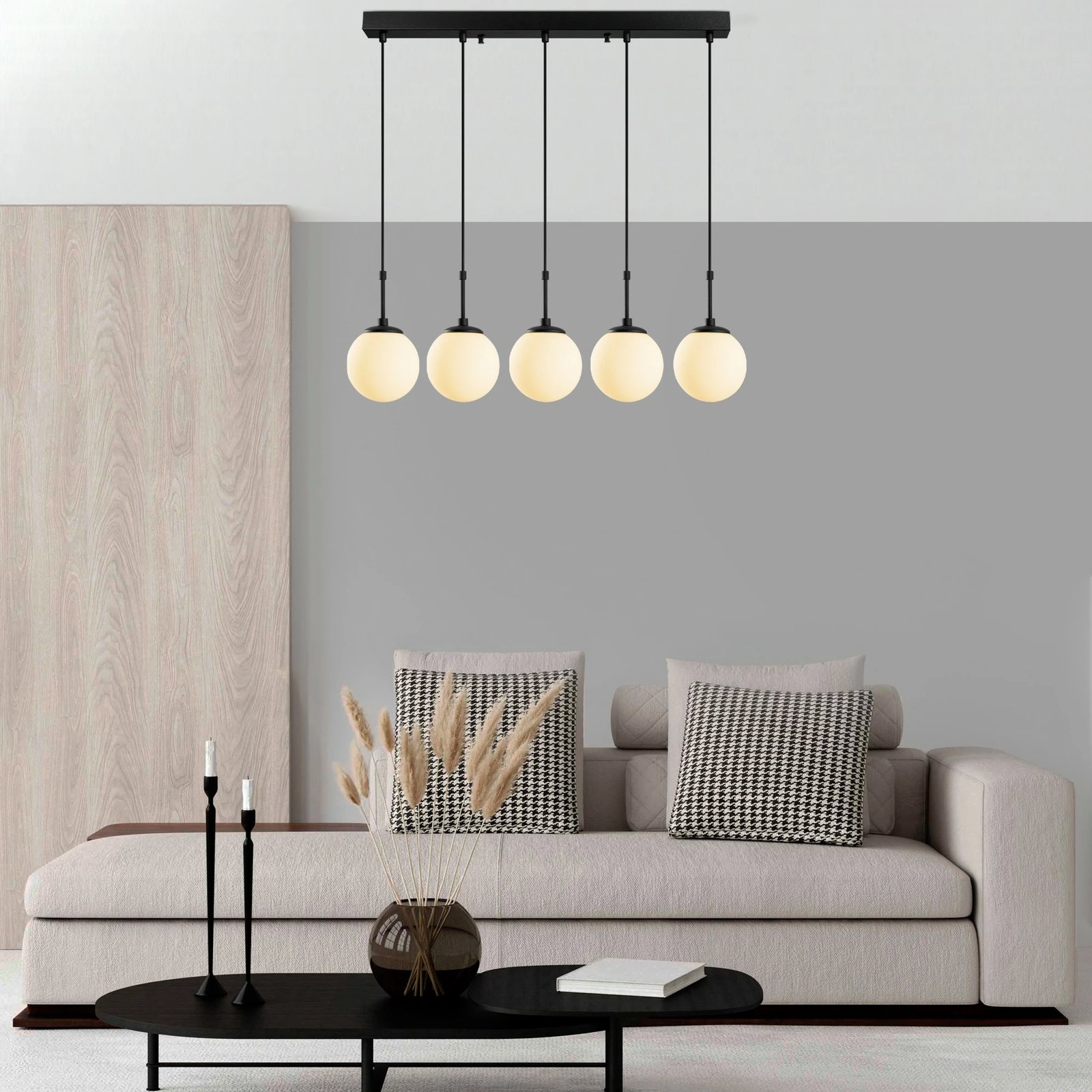 Llambë tavani Opviq Orbital, e zezë, 80x15x115cm