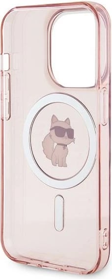 Mbështjellës Karl Lagerfeld IML Choupette MagSafe për iPhone 14 Pro, rozë