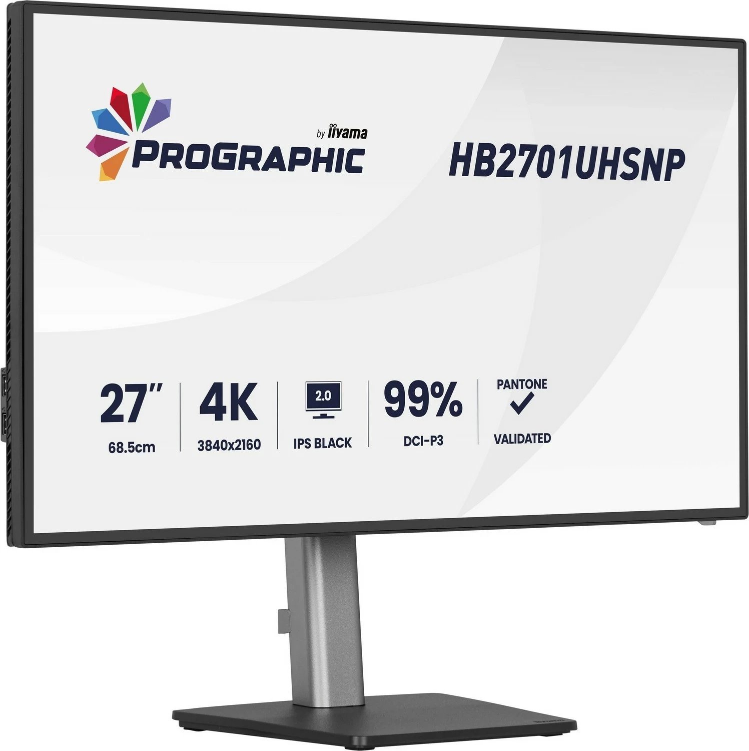 Monitor iiyama ProGraphic HB2701UHSNP-B1, IPS, 4K, USB-C PW96W, 27 inch, zi