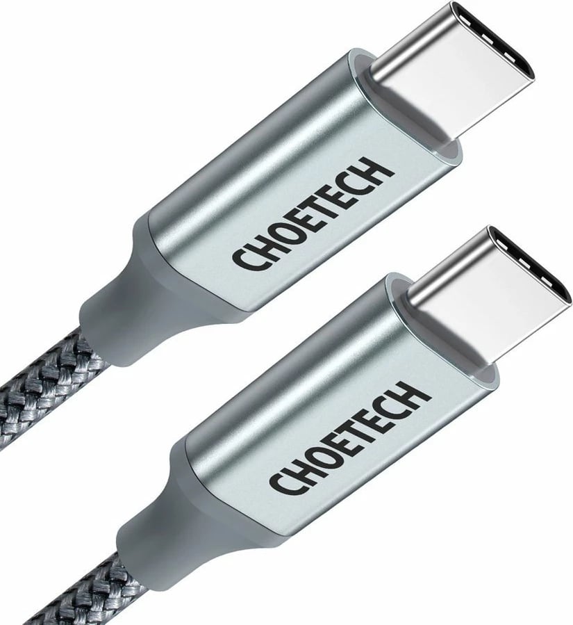 Kabllo USB-C në USB-C Choetech XCC-1002-GY, 1.8m, 100W, Gri