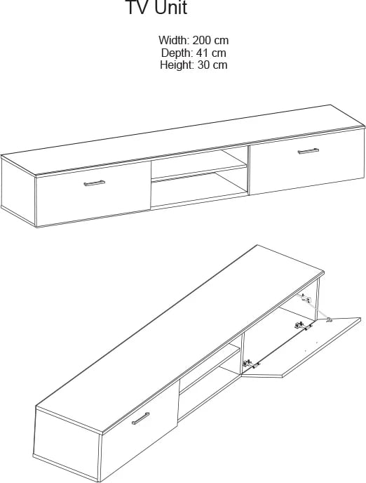 Njësi TV Salome LED wenge 200x41x190cm