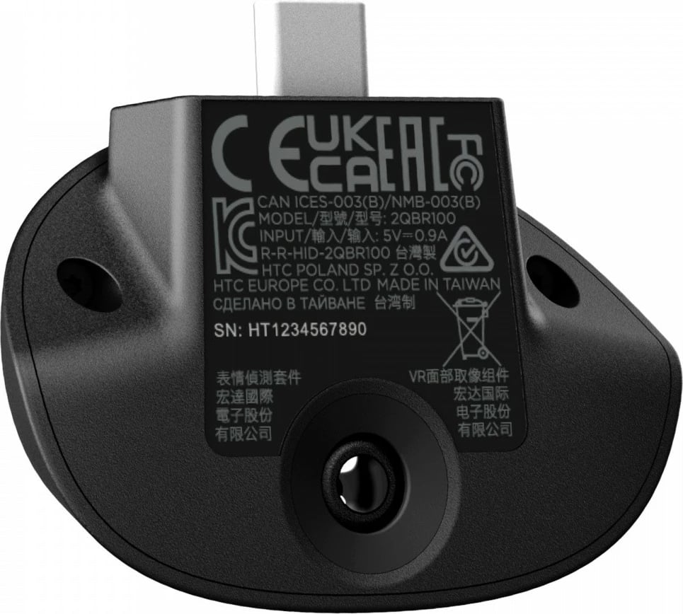 Modul për ndjekje të shprehjeve të fytyrës HTC Vive Focus 3, 99HATH004-00, i zi