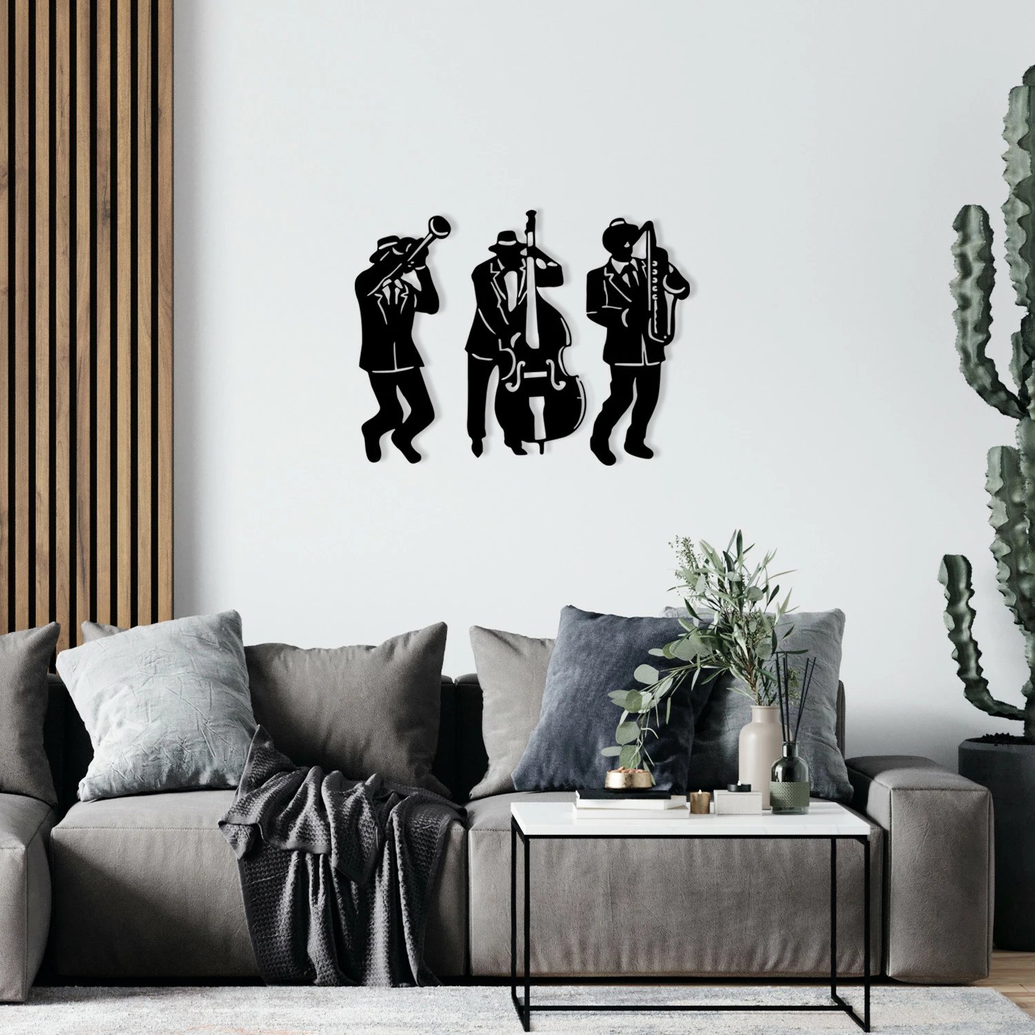 Aksesor dekorativ metalik për mur, Wallity, Münis, ngjyrë e zezë, 61x47cm