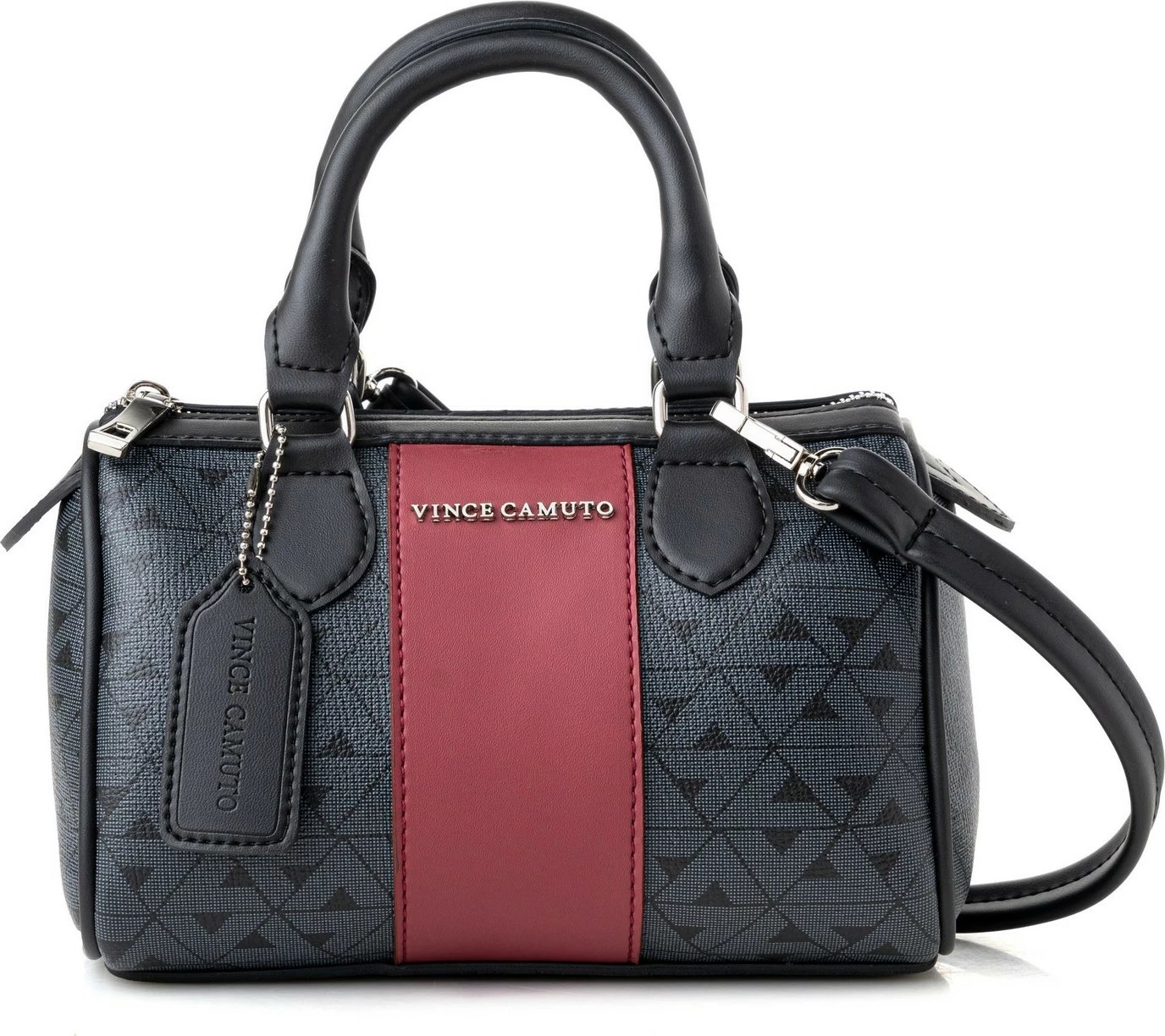 Çantë dore Vince Camuto Rimini, monogram, e zezë, burgundy