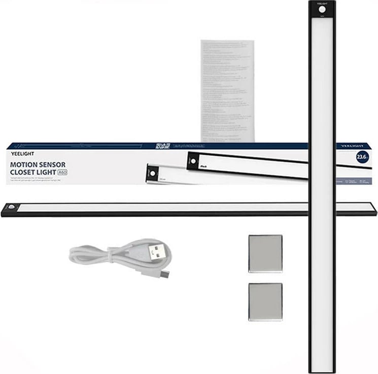 Llambë inteligjente Yeelight Motion Sensor Closet Light A60, 60cm, 2700K, e zezë