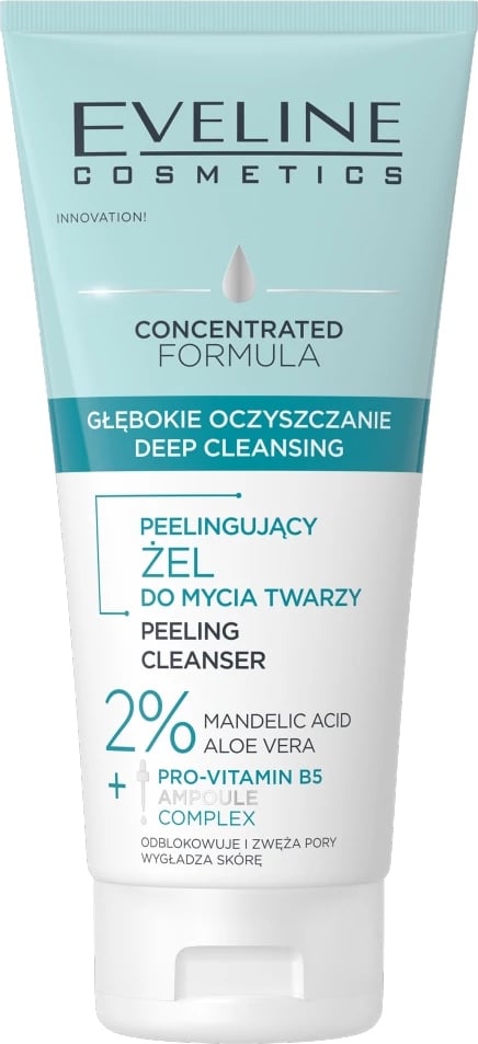 Xhel pastrues peeling për fytyrë për femra Eveline Cosmetics Concentrated Formulating, 150ml
