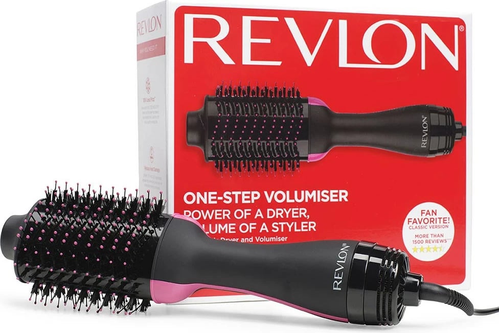 Brushë stiluese për flokë Revlon, e zezë/rozë