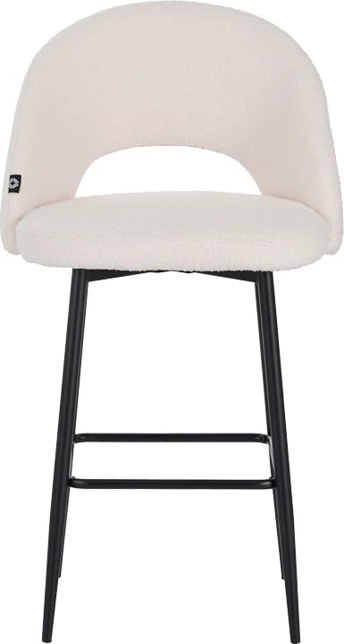 Karrige për bar Masebo, ngjyrë e bardhë, këmbë metalike të zeza, 48x52x97cm