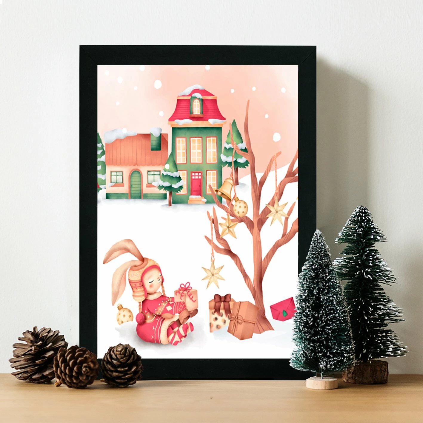 Pikturë dekorative me kornizë MDF, shumëngjyrëshe, Wallity, SC18622, 24x29cm