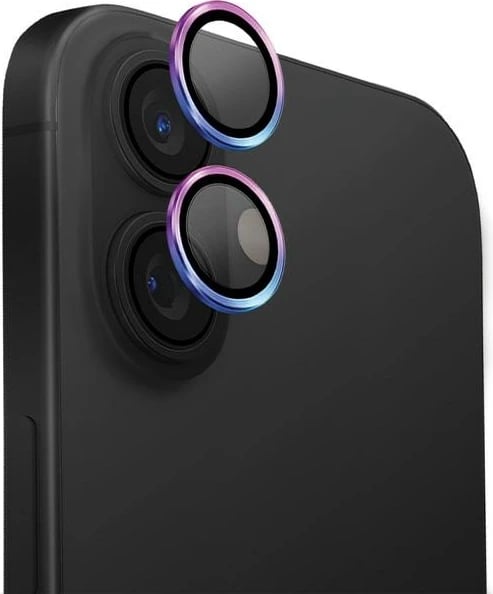 Mbrojtës lentash alumini UNIQ Optix me aplikator për iPhone 16 / iPhone 16 Plus, Iridescent