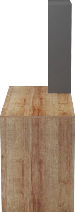 Tavolinë pune Bivoro me raft, ngjyrë lis-gri, 146x55x129cm