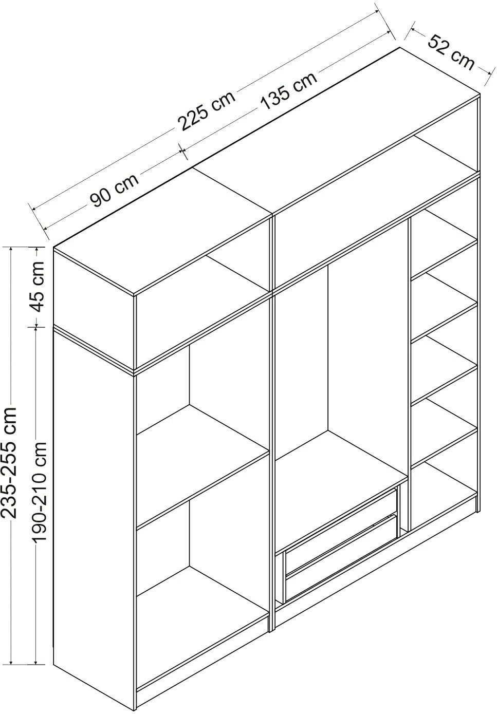 Dollap Skye Decor, i bardhë, Kale - 8402