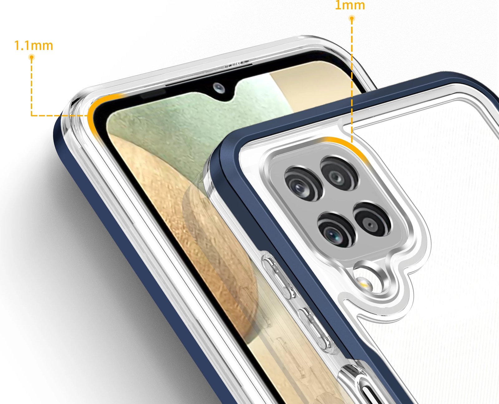 Mbështjellës Hurtel Hybrid Armor Clear 3in1 për Samsung Galaxy A12 5G, Blu/Transparent
