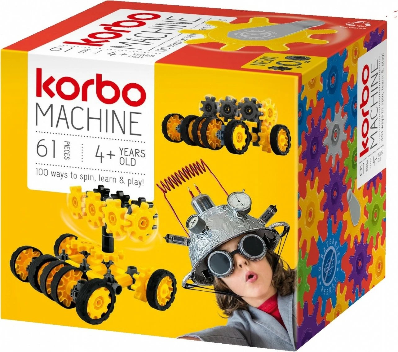 Set blloqe ndërtimi Korbo Machine 61 pjesë, plastikë, shumëngjyrëshe
