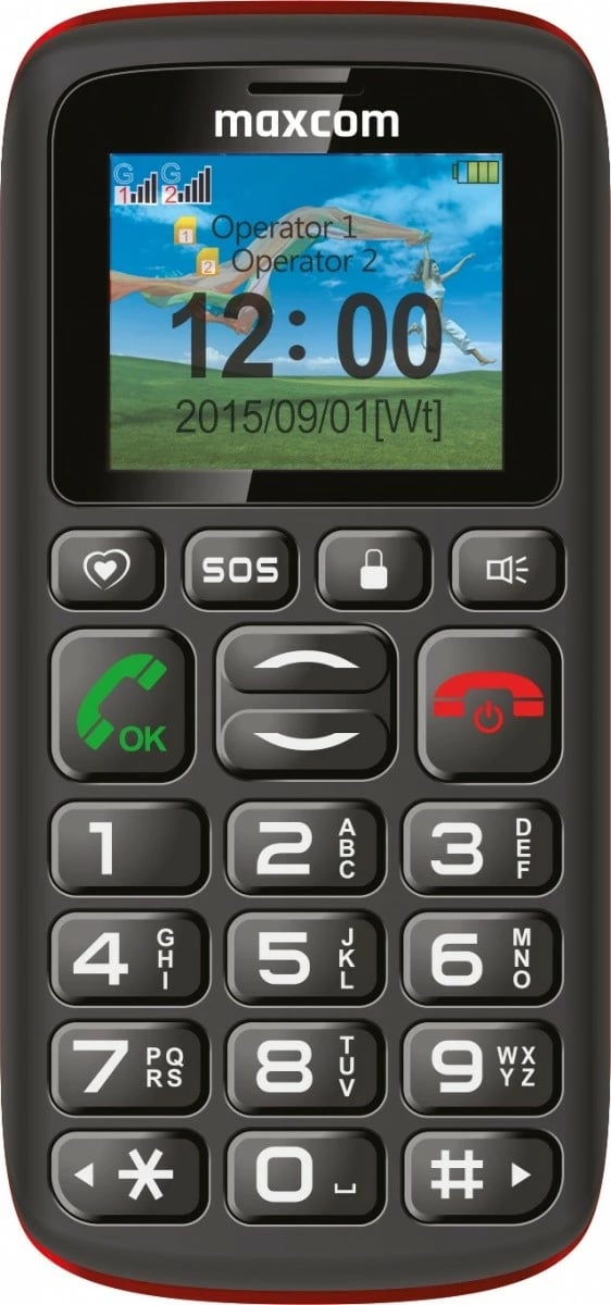 Celular Maxcom MM428L BB POLIPHONE, butona të mëdhenj, i zi