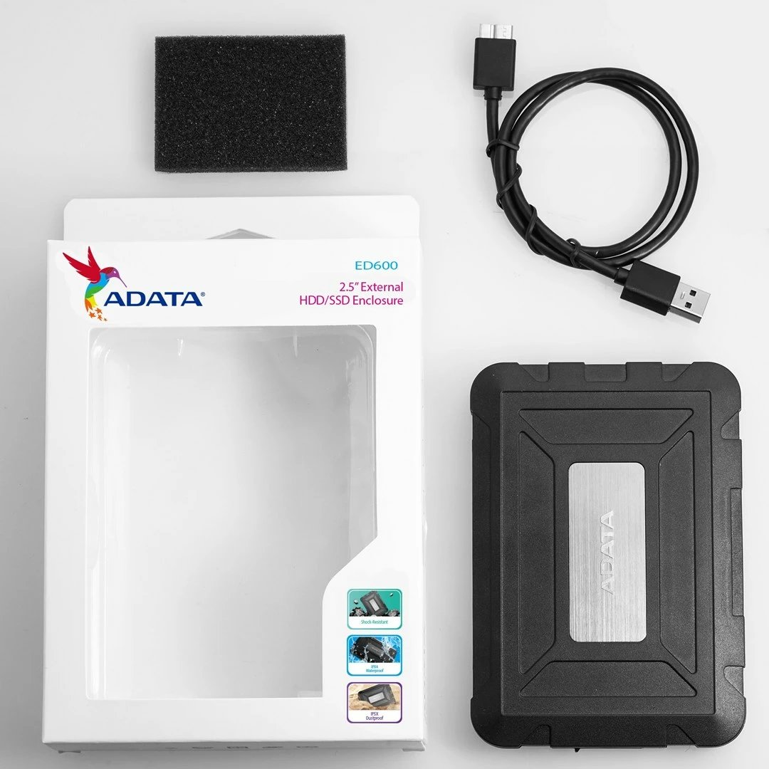 Kuti për HDD/SDD Adata ED600, 2.5", e zezë