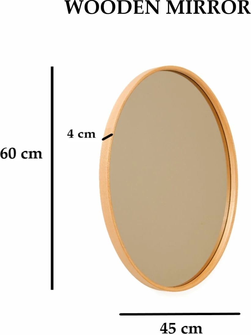 Pasqyrë elips, dru lisi, Skye Decor