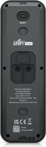 Zile dere Ubiquiti G4 Doorbell Pro, e zezë, IPX4, alumin, polikarbonat (PC), IR, montim në mur, 2-drejtim Zile dere Ubiquiti G4 Doorbell Pro, e zezë, IPX4, alumin, polikarbonat (PC), IR, montim në mur, 2-drejtim