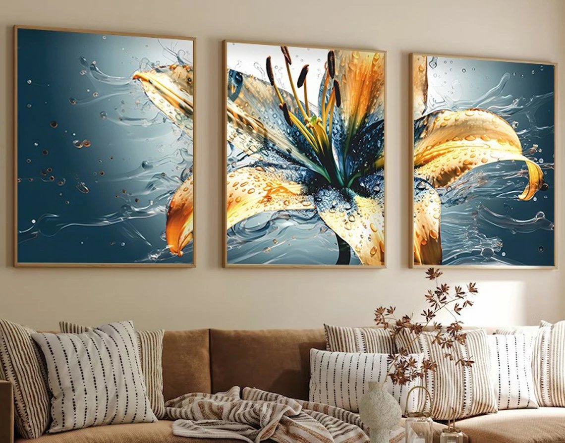 Pikturë dekorative me kornizë MDF (3 pjesë), Wallity, Huhu219, 50x70cm