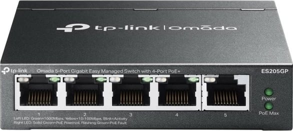 Switch TP-Link Omada ES205GP, 5 porte, PoE+, gigabit, i zi