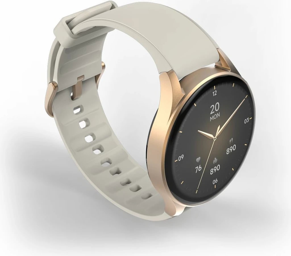 Smartwatch Hama 8900 GPS AMOLED 1.32", rrip silikoni bezhë, Gold
