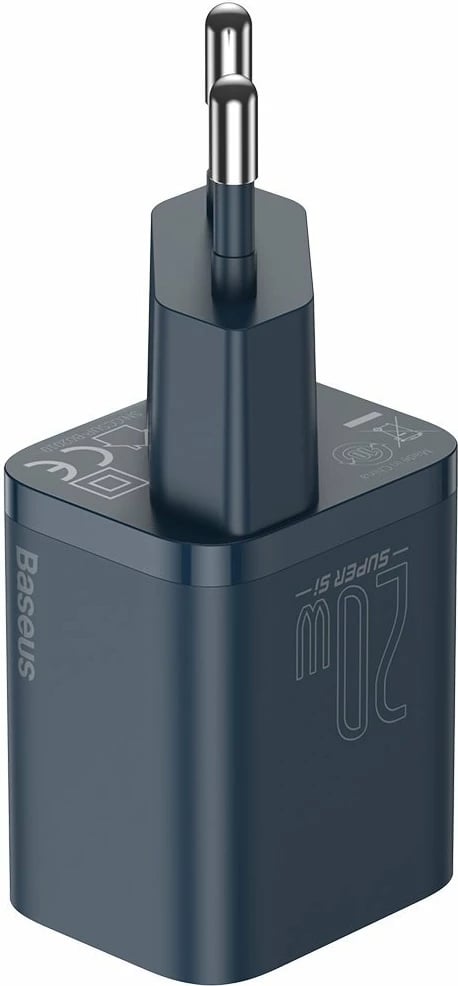 Karikues i shpejtë Baseus Super Si Quick Charger 1C, 20W, me kabllo USB-C në Lightning 1m, Blu