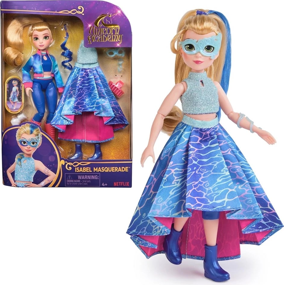 Lodër modë SPIN MASTER Unicorn Academy Isabel Deluxe Masquerade, Shumëngjyrëshe