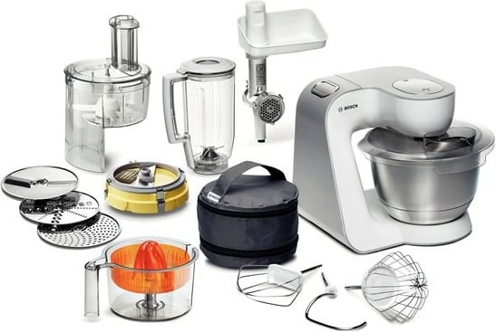 Robot kuzhine Bosch MUM 54251, 3.9L, 900W, Argjend/Bardhë, set aksesorësh