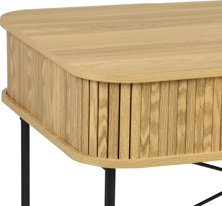 Konsolë Scandi MDF/Metal ngjyrë natyrale me këmbë metalike të zeza 120x60x76.5cm