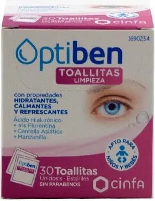 Letra të lagura për sy Optiben 30 copë uniseks