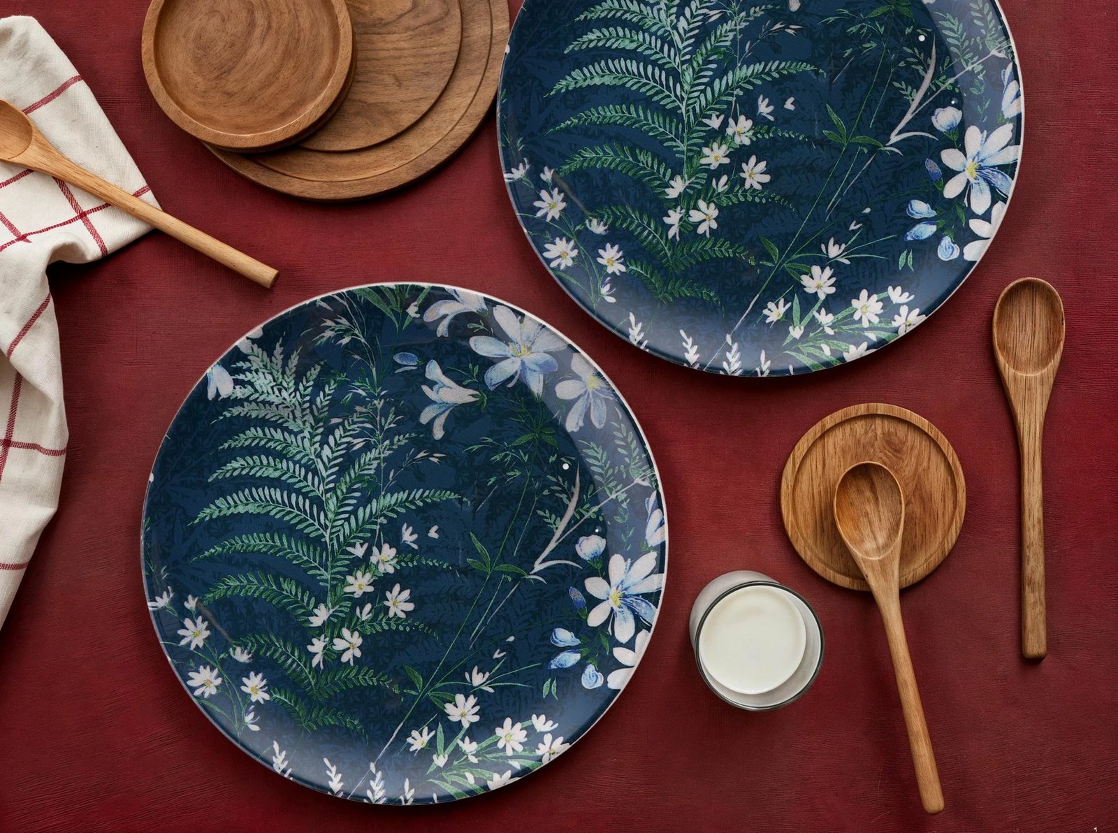 Set pjatash shërbimi (6 copë), Hermia Concept, ngjyrë e kaltër e errët, Serv Flover