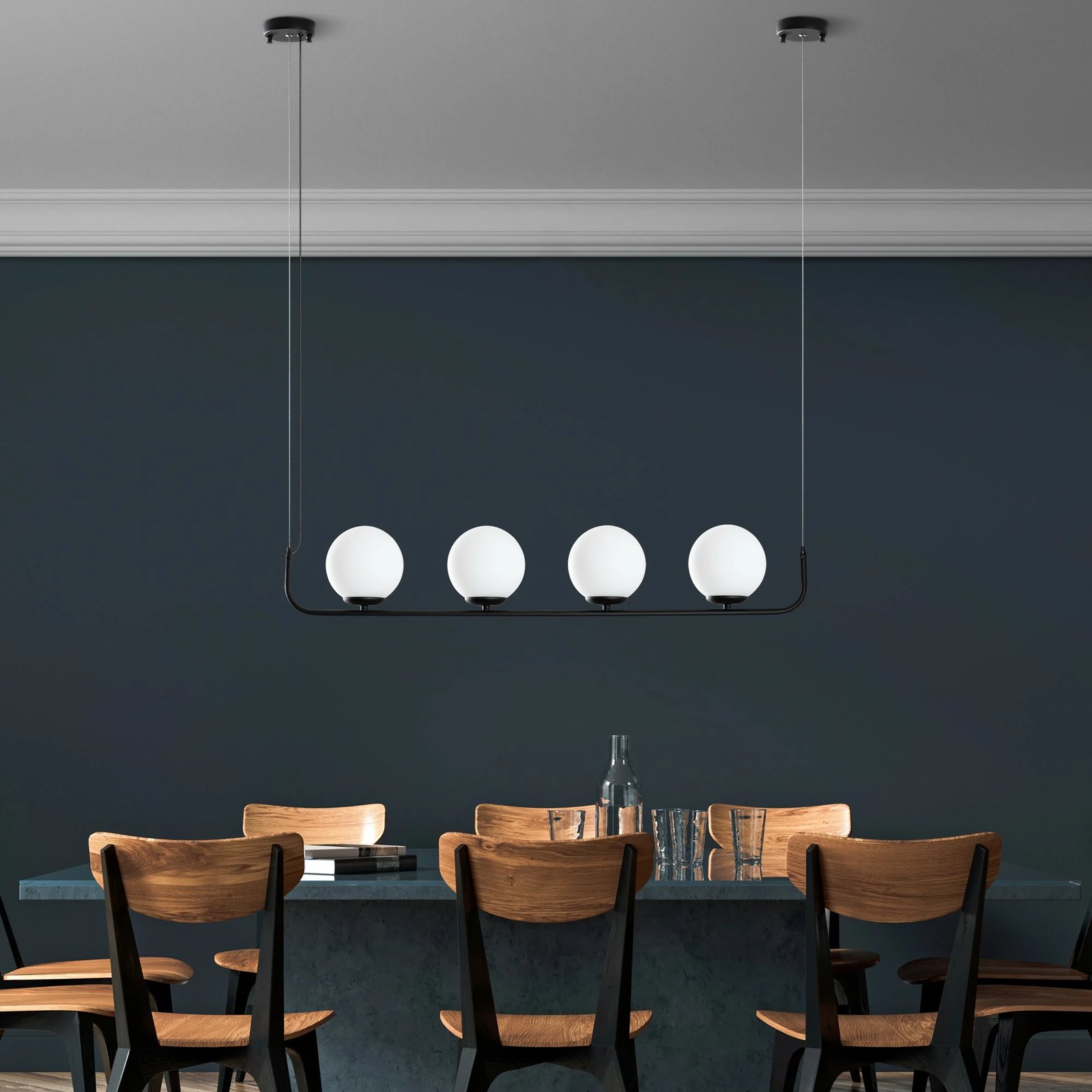 Llambë varëse Opviq, Faruk - 13720, trup metalik, e zezë, 4 copa