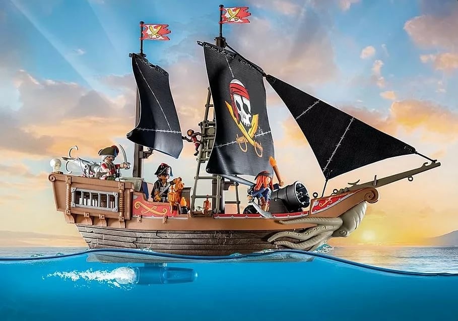 Set figurina Playmobil Pirates 71530, anije e madhe piratësh, 137 pjesë