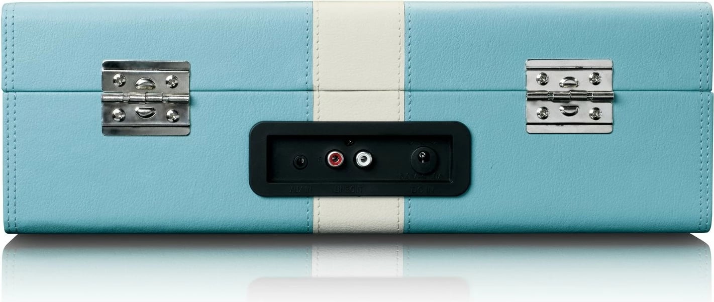 Gramafon Lenco TT-110, Bluetooth, 2 altoparlantë, ngjyrë blu/bardhë