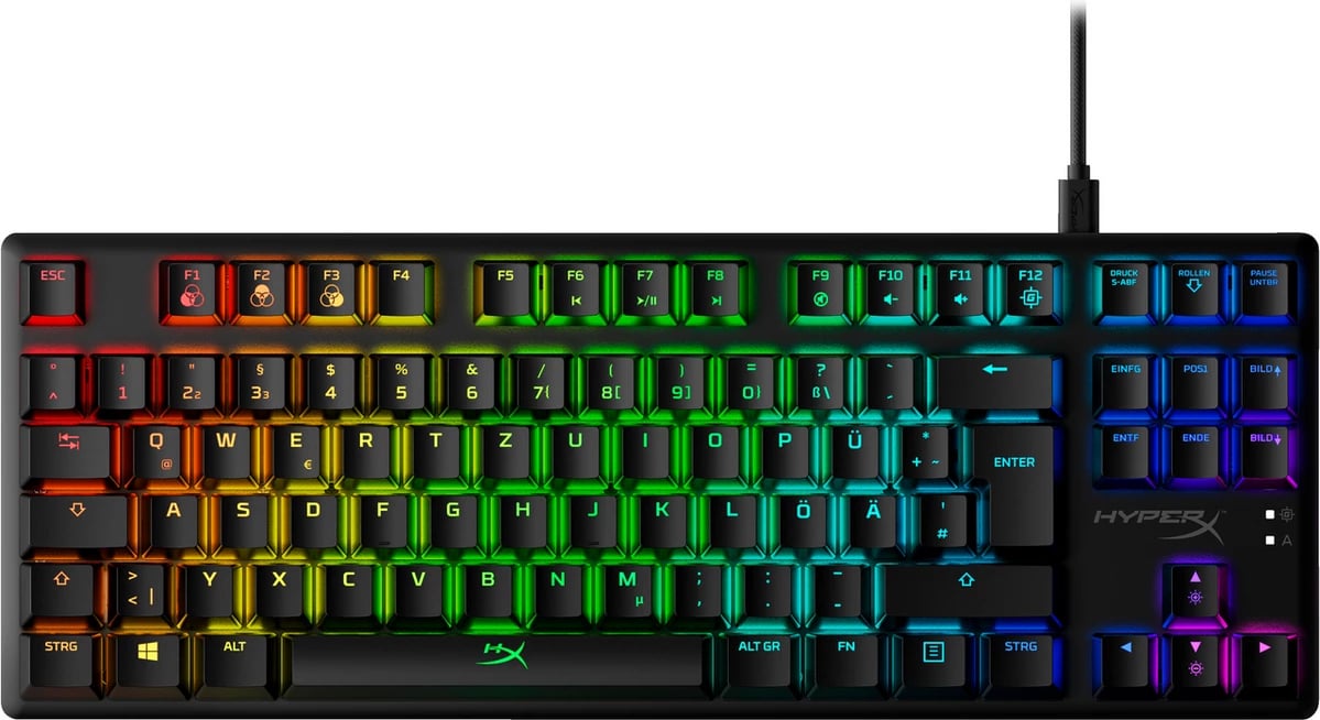 Tastierë mekanike gaming, HyperX Alloy Origins Core 4P5P3AD#ABD, switch HX Red, TKL, GER layout, RGB, e zezë