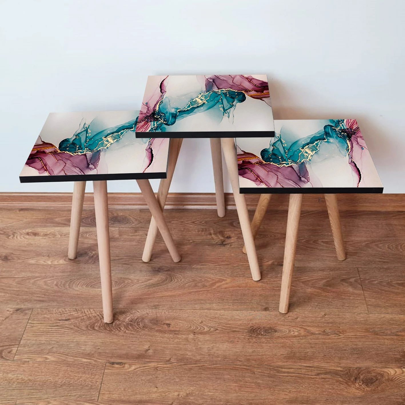 Set tavolinash të vendosshme (3 copë), Skye Decor, 3Shp230, rozë Set tavolinash të vendosshme (3 copë), Skye Decor, 3Shp230, rozë