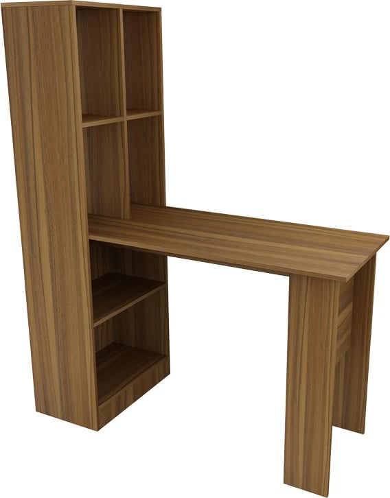 Tavolinë pune me raft librash, ngjyrë arre, 120x50x150 cm