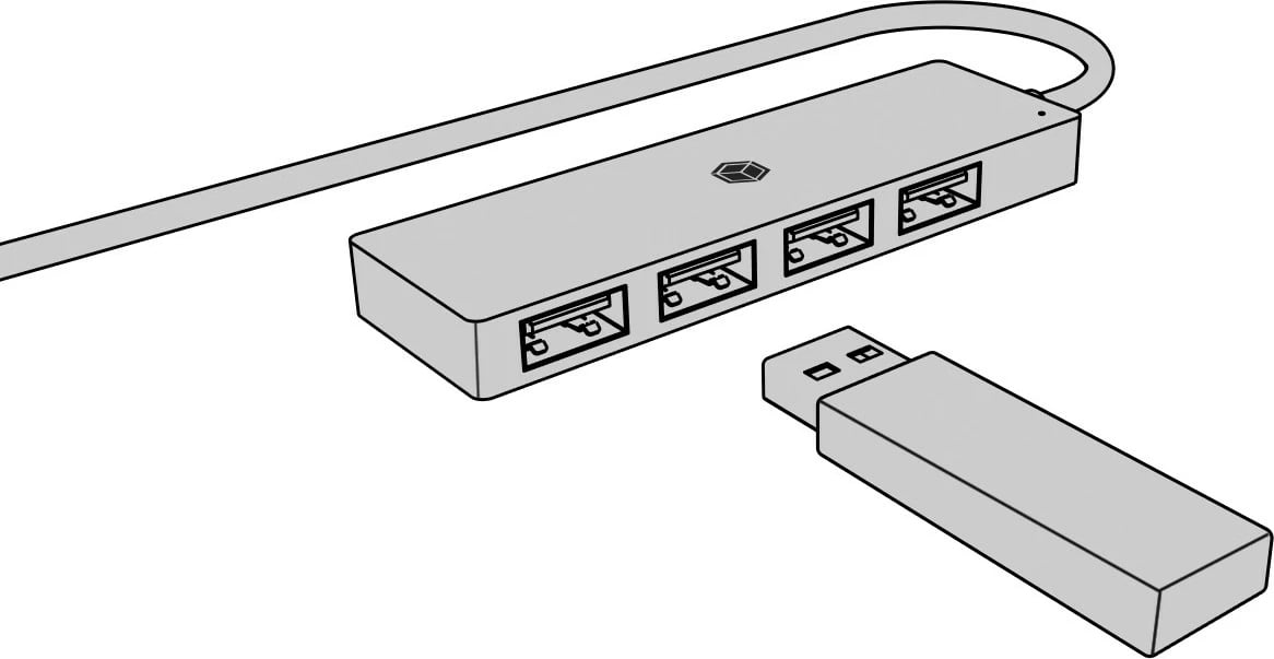 Kasë USB IcyBox IB-HUB1424-C3, 4 porta, USB 3.2 Gen 1, Type-C/Type-A, e zezë