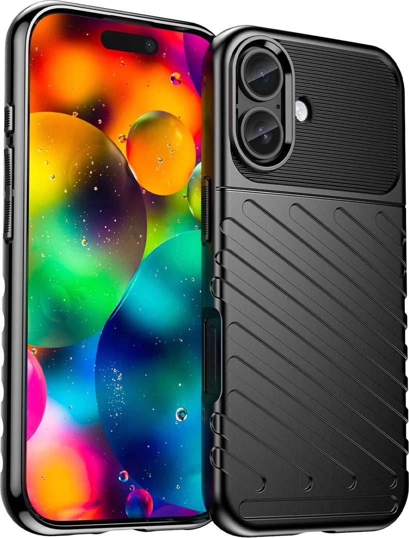 Mbështjellës Hurtel Thunder Case për iPhone 17, TPU, i zi