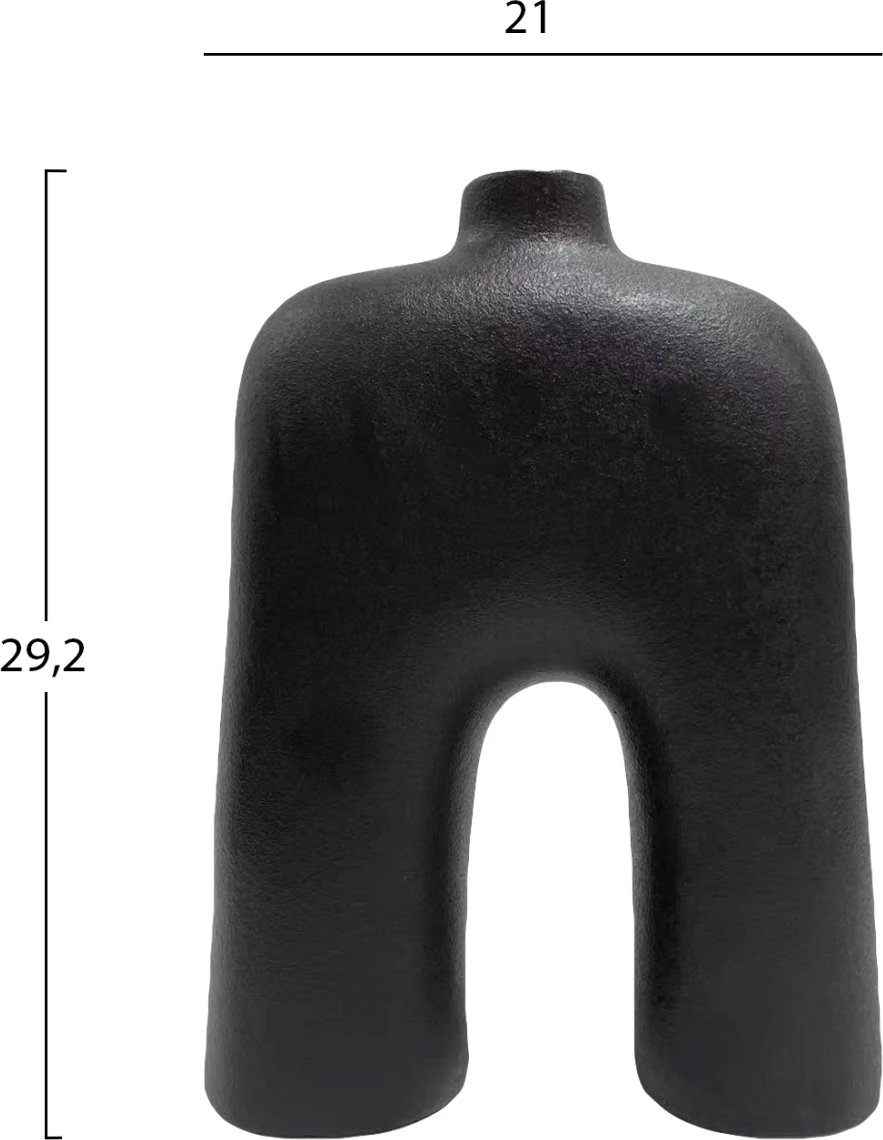 Dekor tavoline prej qeramike, seri ISIL, FH4599.02, ngjyrë e zezë matte, 21x6.7x29.2H cm