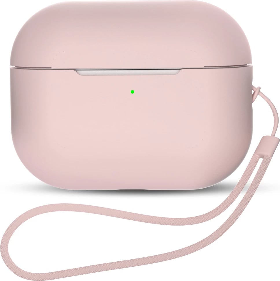 Mbështjellës silikoni për kufje Hurtel AirPods Pro 2/Pro 1 me rrip dore, rozë